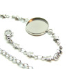 Support de Bracelet, maille Etoile, pour cabochon 14mm,  Acier Inoxydable 304, finition Argenté