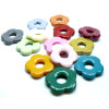 H11T01155 – Lot de 10 Pendentifs ou Perles Intercalaires Fleurs 26mm – Acrylique Multicolore