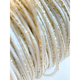 Cordon Blanc et fil métallisé doré 2mm coloris 800