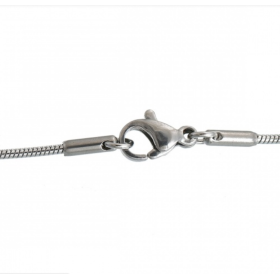 Collier Princesse 45cm - maille serpent 1.2 mm - Acier Inoxydable 304 finition Argent Platine