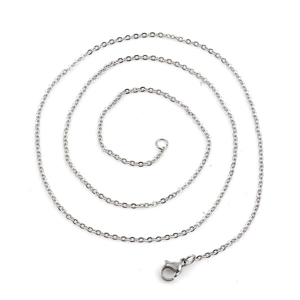 Colliers 49 cm, maille fine 2 mm, Acier Inoxydable 304, finition Argenté