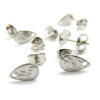 Boucles d'oreilles Clous, Puce Goutte 10mm, Martelé avec trou et embouts, Acier inoxydable 304, finition Argenté
