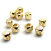 Perles Intercalaires, Cube arrondi travaillé 4mm, Laiton finition Doré à l'or fin 24K
