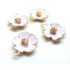 Pendentifs Fleur 3D Émaillée Lilas Clair – Métal Doré Coloris 05