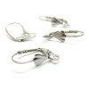 Boucles d'oreilles dormeuses Eventail 19mm, avec anneau d'attache, d' accroche, Acier inoxydable 304, Finition Argenté