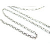 Chaine, maille Rectangle Vénitienne 3 par 1.5 mm, Acier Inoxydable 304, finition Argent Platine