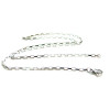 Colliers Princesse 50cm, maille Rectangle Vénitienne 1.5mm, Acier Inoxydable 304 finition Argent