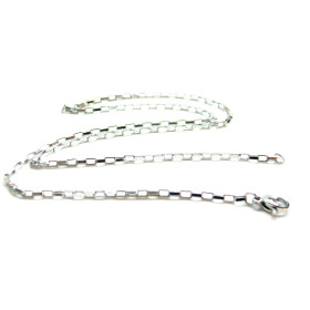 Colliers Princesse 45cm, maille Rectangle Vénitienne 2mm, Acier Inoxydable 304 finition Argent
