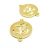 Connecteur Médaillon Yoga ohm 16mm, Acier Inoxydable 304, finition Doré à l'or fin 18K