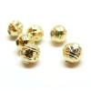 Perles Intercalaires Rondes Travaillées 6mm, Laiton, finition Doré à l'or fin 24K