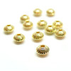 Perles Intercalaires, Rondelles Soucoupe 5 par 3mm, Laiton, finition Doré à l'or fin 18K