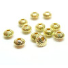 Perles Intercalaires, Rondelles Soucoupe 5 par 3mm, Laiton, finition Doré à l'or fin 18K