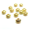Perles Intercalaires, Rondelles Soucoupe 5 par 3mm, Laiton, finition Doré à l'or fin 18K