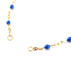 Bracelet Ajustable avec chaîne d'extension, Maille fantaisie 2mm, résine BLEU, Acier Inoxydable 304 Doré