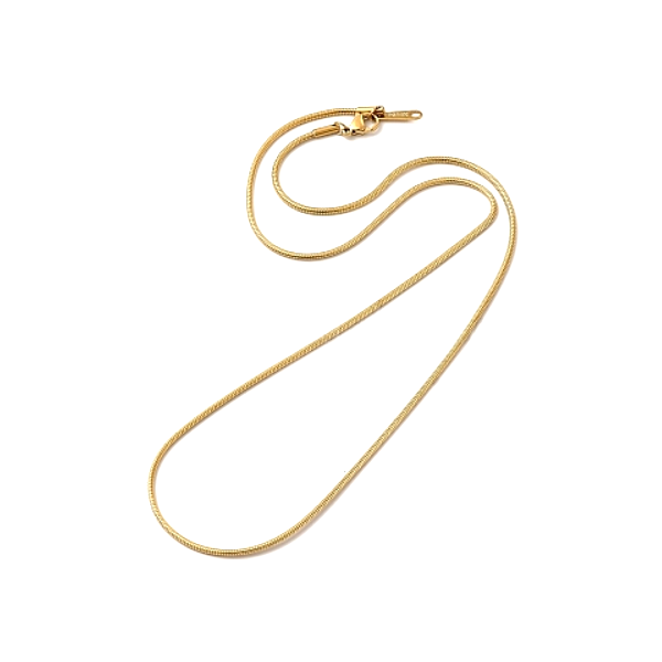 H11G09701G – Lot de 1 Collier Chaine Serpent 1.5mm – Acier Inoxydable 304 Doré à l'Or fin 14K Placage Ionique