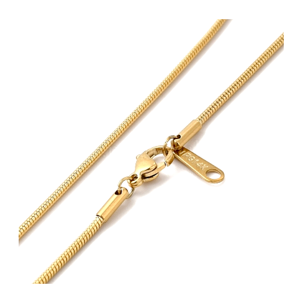 Collier chaine serpent 1.5 mm, Acier Inoxydable 304, finition Doré à l'or fin 14K, Placage IONIQUE