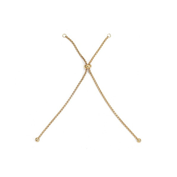 Bracelet Réglable - Intercalaire 22cm - maille en Acier Inoxydable 304 - maille Paloma - coloris Doré