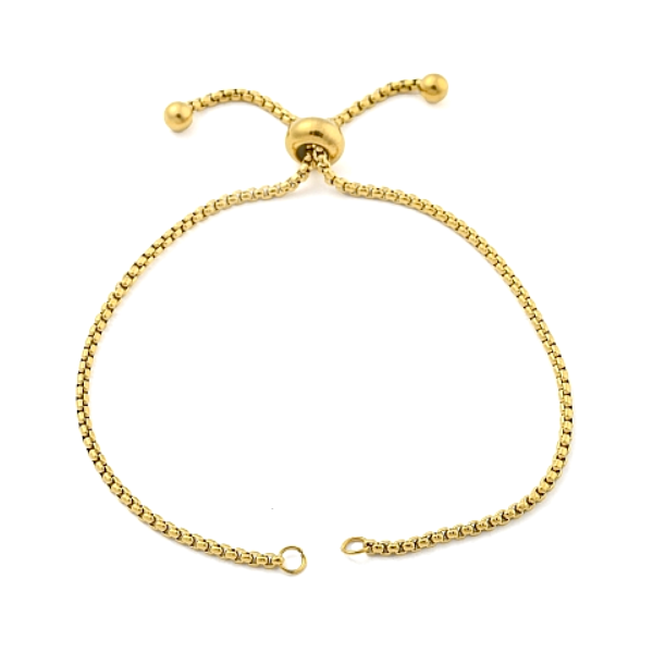 Bracelet Réglable Intercalaire 22cm, Acier Inoxydable 304, maille Paloma, Doré à l'or fin 18K placage IONIQUE