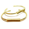 Support de bracelet Jonc plateau rectangle, Laiton, finition doré à l'or fin 18K