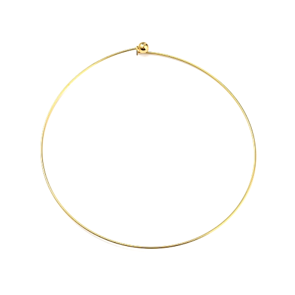 Collier Torque JONC 1.5mm, avec fermeture Boule, Acier Inoxydable, Doré placage IONIQUE