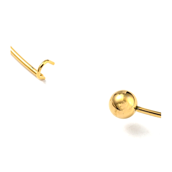 Collier Torque JONC 1.5mm, avec fermeture Boule, Acier Inoxydable, Doré placage IONIQUE