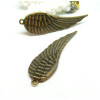 Pendentifs plumes Biface 50mm, Laiton finition BRONZE
