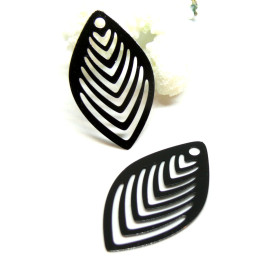 Estampes, pendentifs Multi Ovales 41mm, métal coloris NOIR