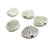 Slides, passant, Perles intercalaires, Coquille Saint Jacques 13mm, Laiton finition Argent Antique