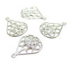 Estampes, pendentifs filigrane, Goutte 20mm, Acier Inoxydable finition Argent