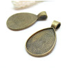Supports de pendentifs Goutte 18 par 25 mm, Qualité Extra, laiton finition Bronze