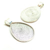 Supports de pendentifs Goutte 18 par 25 mm, Qualité Extra, laiton finition Argent Antique