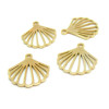 Pendentifs Coquille Saint Jacques 18mm, Acier Inoxydable , finition Doré