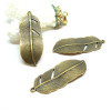 Breloques, Pendentifs plumes 43mm, laiton finition Bronze