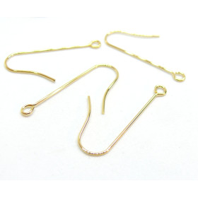Boucles d'oreille Crochets 28mm, Acier Inoxydable 316, finition Doré à l'or fin 18K