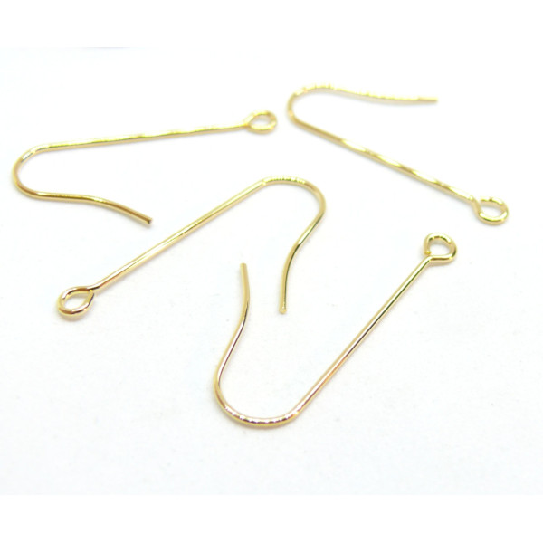 Boucles d'oreille Crochets 28mm, Acier Inoxydable 316, finition Doré à l'or fin 18K