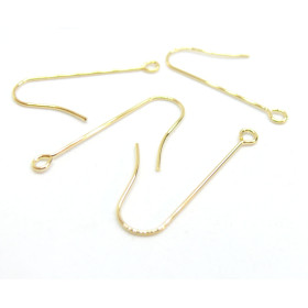 Boucles d'oreille Crochets 28mm, Acier Inoxydable 316, finition Doré à l'or fin 18K