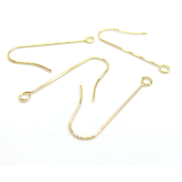 Boucles d'oreille Crochets 28mm, Acier Inoxydable 316, finition Doré à l'or fin 18K