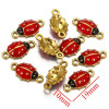 connecteurs coccinelle 19 mm – Résine émaillée & Acier Inoxydable 304 doré à l’or fin 18K