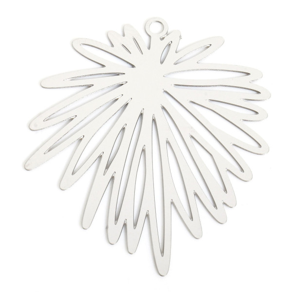 Pendentifs, Estampes Fleurs, Feu d'artifice 38mm, Acier Inoxydable 304 finition Argenté, fabrication de bijoux