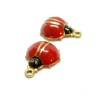 Pendentifs Coccinelle 12mm – Résine Émaillée & Acier Inoxydable 304 Doré à l'Or Fin 18K