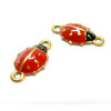 connecteurs coccinelle 19 mm – Résine émaillée & Acier Inoxydable 304 doré à l’or fin 18K