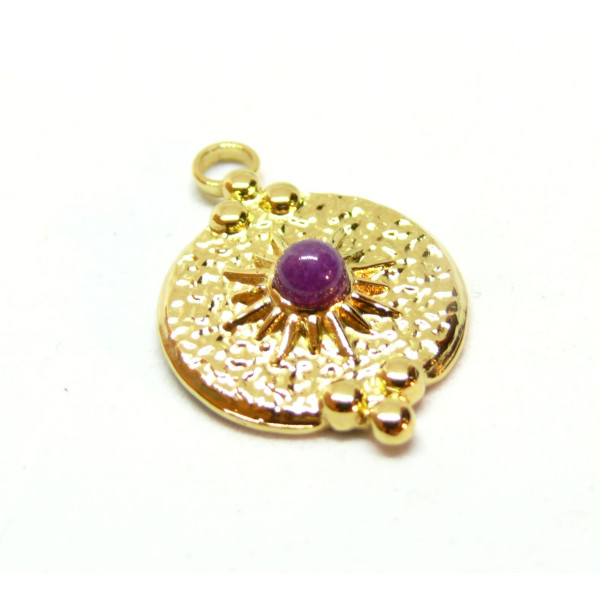 Pendentif, Boho Chic 25 par 16mm, Acier Inoxydable 304 finition Doré