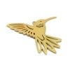 Pendentif Oiseau mouche, Colibri 34mm, Acier Inoxydable 304, finition Doré