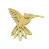 Pendentif Oiseau mouche, Colibri 34mm, Acier Inoxydable 304, finition Doré