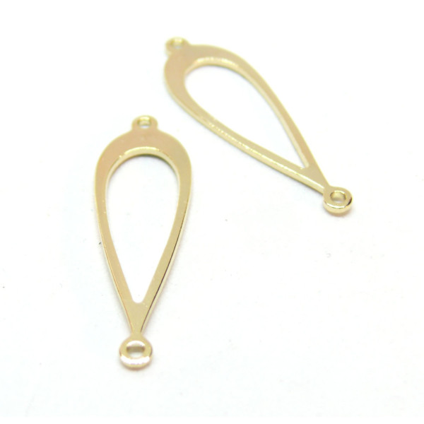 Connecteurs Goutte allongée 30mm – Laiton Doré à l'or fin 24K