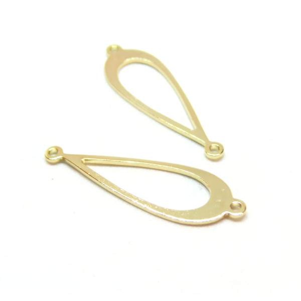 Connecteurs Goutte allongée 30mm – Laiton Doré à l'or fin 24K