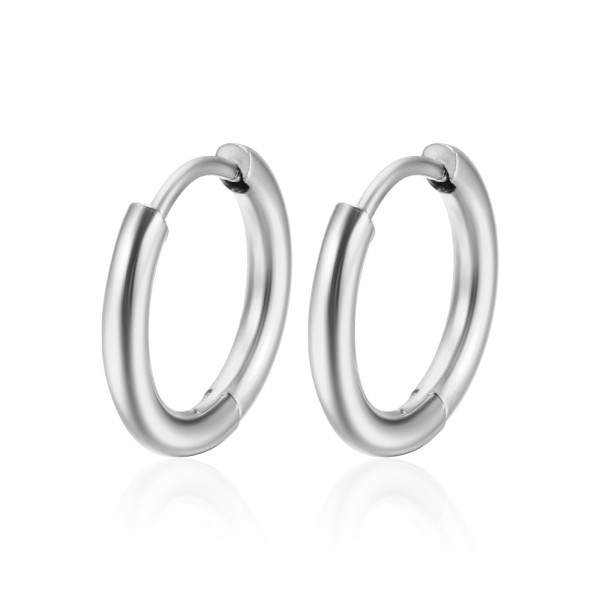 Créoles Rondes 20mm, épaisseur 2.5mm, Acier Inoxydable 304 Argenté