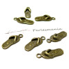 Lot de 4 pendentifs sandales bronze 2D1734