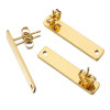 Boucles d'oreilles, Puces Rectangle 25 par 5mm avec trou, Acier Inoxydable 304, finition DORE