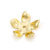 Calottes, Coupelles Fleurs 10mm,  Laiton, finition Doré à l'or fin 14K